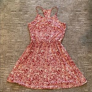 Red and white pattern dress